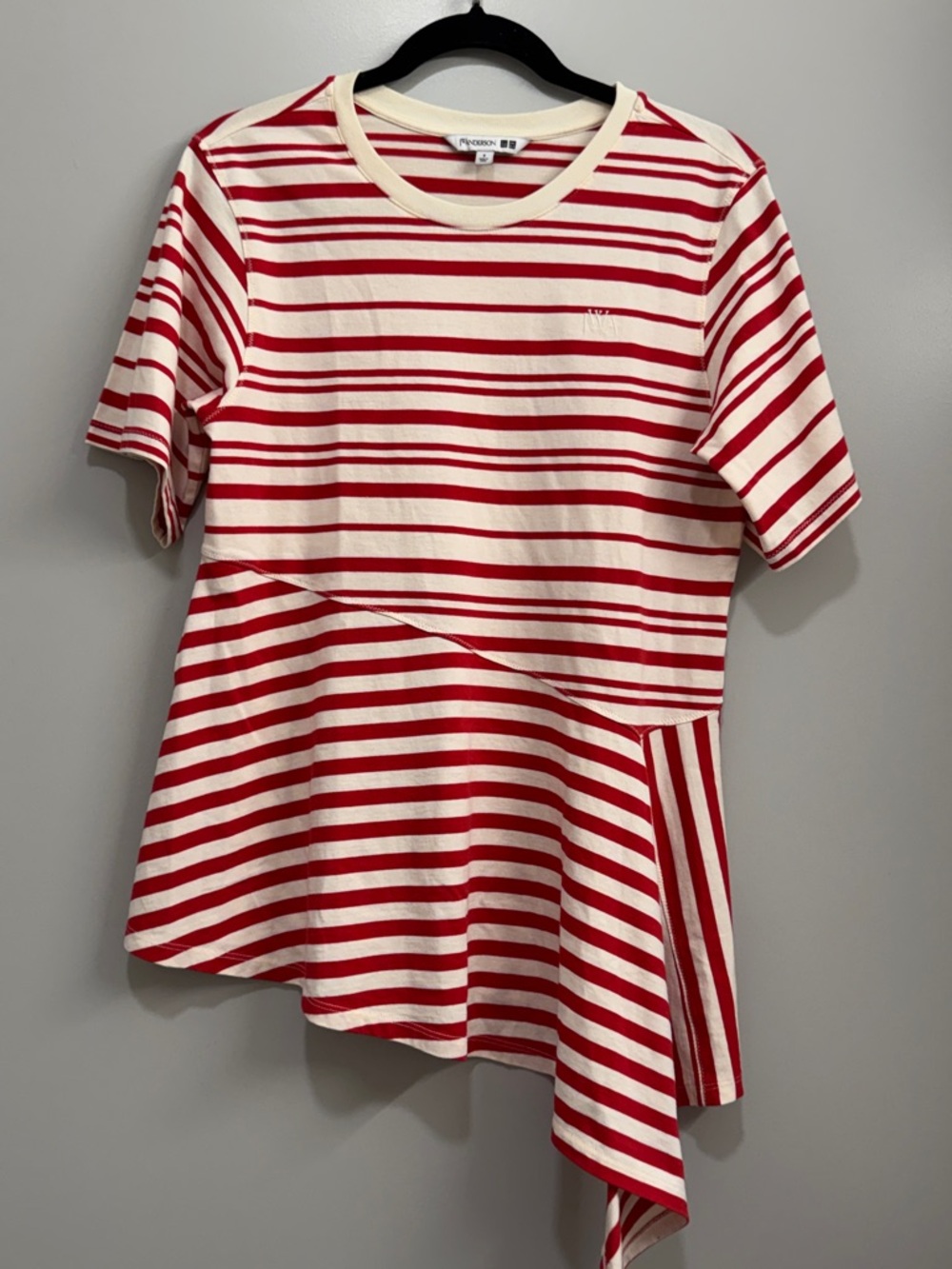 JW Anderson x Uniqlo Asymmetrical Striped Tunic Red White